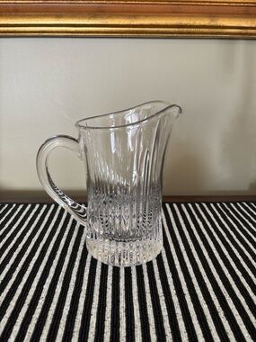 Vintage Heavy Lead Crystal Tiara Facets Pitcher